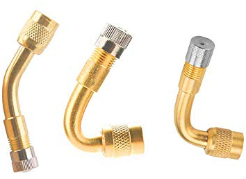 aqxreight Valve de Pneu à Air en Laiton à 135 Degrés, Tige de Valve Schrader avec Adaptateur d'extension pour Voiture, Camion, Moto avec Capuchon d'étanchéité à la Poussière et de qualité (45)
