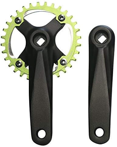 TANGSIYANG Kurbelgarnitur Fahrradkurbel MTB 104BCD Kurbel 152/17. 0mm Kurbelarme for Fahrrad 3 0t 38 t 36 38t Fahrradkurbel-Kettenrad-Bike-Teile(Green 32T,152mm)