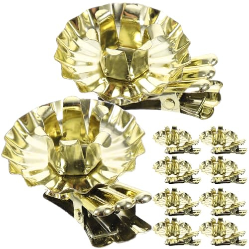 Homoyoyo Portacandele Natalizio Clip in Metallo a Forma di Albero di Natale Set da 10 Pezzi Base Stabile per Decorazioni Festive su Albero Adatto per Casa e Feste di Natale