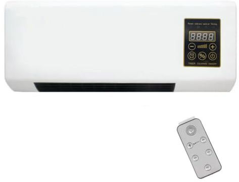 Climatiseur mural sans tuyau – Refroidisseur AC portable avec télécommande, refroidissement et flux d'air chaud, 6 vitesses, persiennes oscillantes, écran LED, minuterie pour chambre à coucher, bureau