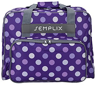 Semplix Sewing Machine Carry Bag Polka Dots 45 x 34 x 24 cm | Sturdy Carrying and Storage Bag – Suitable for all common Domestic Sewing Machines, Purple/Lilac, Standard