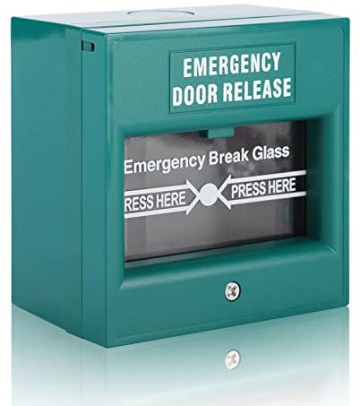Sonew Botón de alarma, Botón de apertura de la puerta de salida de emergencia, Interruptor de apertura de puerta de seguridad para el hogar con 1 botón de emergencia + 1 instalación