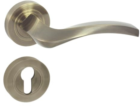 domino ENIGMA-R M3 - Maniglia per porta interna, set con cilindro profilato per porta della stanza, in alluminio bronzo