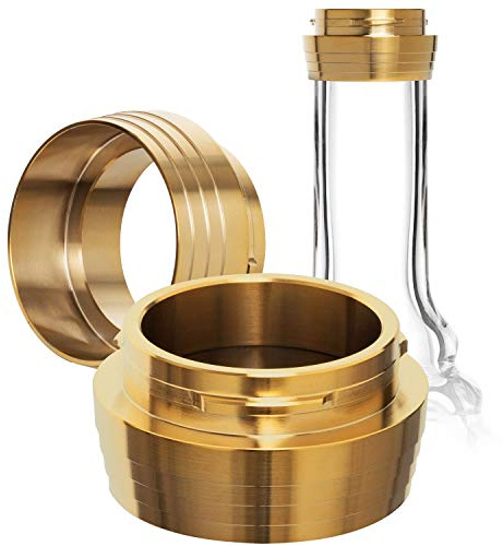 DILAW® Shisha Gewinde Edelstahl Bowl Gewindering Edelstahl Klickgewinde Original Ersatzteil Shisha/Onyx/Saphir/TOPAS/Azur/Nexus/Rubin/Skala, Medium, Gold Edelstahl