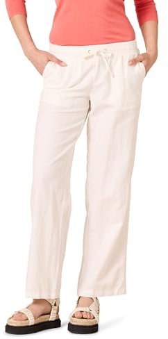 Amazon Essentials Pantalon à Jambes Larges en Lin Mélangé avec Cordon de Serrage, Coupe Décontractée (Disponible en Grande Taille) Femme