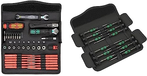 Wera 05135870001 Kraftform Kompakt W 2 Wartung Screwdriver Set & 73675 Kraftform Micro Precision Screwdriver Set, 12 Pieces