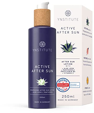 YNSTITUTE Active After Sun-Lotion für Gesicht und Körper | Kühlt, beruhigt und unterstützt die Hautregeneration bei Sonnenbrand I Mit Aloe Vera, Panthenol & Vitamin C I 100% vegan I 250ml