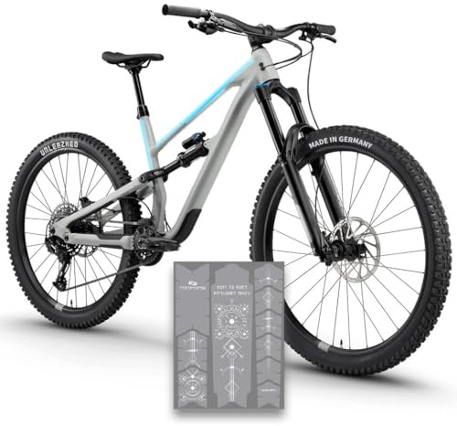 unleazhed Bike Protection BP01 S Frame Runes of Shred White Mat Film de protection pour cadre VTT Fabriqué en Allemagne Kit de protection de cadre de 10 pièces Extrêmement résistant à la déchirure