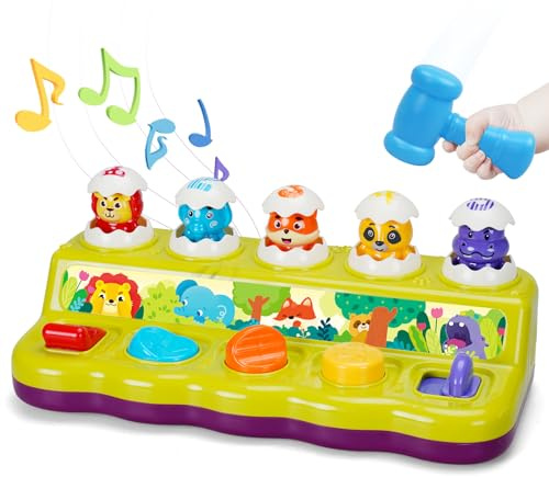 FS Baby Pop-Up Toy with Music & Lights, Cause and Effect Toys for 12–18 Month Olds, Early Learning Educational Toys, Gifts for 1–2 Year Old Boys & Girls