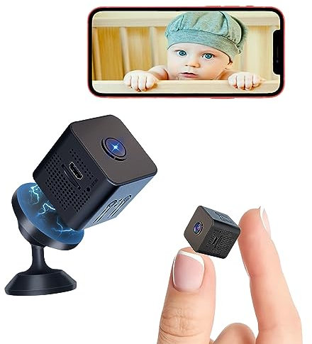 Mini Spy Camera Wireless Hidden, 1080p Full HD HD Mini WiFi Camera, Nanny Cam for Home Security Surveillance Cam, Hidden Secret Baby Monitor with Night Vision Motion Detection for Outdoor/Indoor