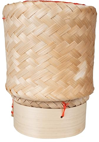 CCcollections Sticky Rice Bamboo Baskets | Traditional Handmade Sticky Rice Basket | Premium Bamboo Rice Steamer for Home & Restaurant