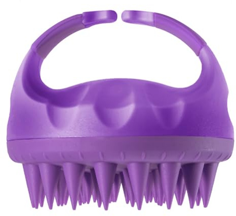 XIZONLIN Kopfhaut Massagebürste Weichem Silikon Shampoo Bürste Haarbürste Nass Trocken Haar Kopfmassage Bürste für Peeling Kopfmassage Reduziert Schuppen Lila