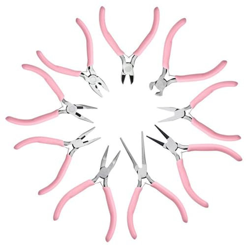 Set di 9 pinze per gioielli con pinze angolari/rotonde, pinze radio, strumenti per gioielli per gli appassionati di creazione di gioielli