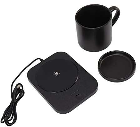 Chauffe-Tasse, Chauffe-café, Portable, Arrêt Automatique, Chauffage Uniforme, alimenté par USB, Réchauffement Rapide pour Une Utilisation au Bureau (Black)