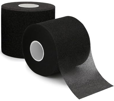 Tape Vendaje Deportivo, 2 Rollos 27m x 7cm Pretape Vendaje Deportivo, Vendaje Deportivo Underwrap de Espuma Suave no Adhesiva para Acolchado para la Protección de Piel (Negro)