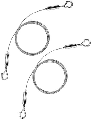 YOCDNOV Confezione da 2 funi Metalliche Regolabili- Corda per Foto, Sospensione di Quadri, Set di Cavi per Appendere Foto con Ganci,Robusta Corda in Acciaio Inossidabile per Tende, Quadri
