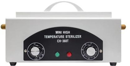 MEELRYD 300W HeißLuftsterilisator, 200℃ Heißluft Sterilisator Sterilisationsgerät mit Timer und Kontrollleuchte Für Kosmetik Nagel Fußpflege Friseursalon, 31 * 18 * 12cm