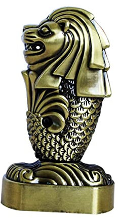 OFFSCH Bronze Statue Dekoratives Merlion Modell Metall Kunsthandwerk Haushaltsornament Figur Antike Merlion Home Office Schmuck Geschenk Bronze