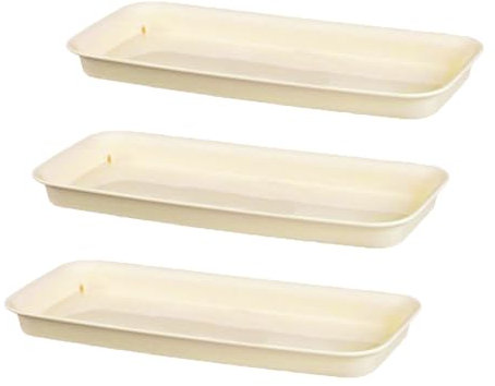 3 Piezas Bandejas De Plástico Para Plantas, Plantas Platillo, Flores Platillo, Bandeja De Maceta Zona Patio Jardín, Platillos Rectangulares De Plástico, Adecuado Para Interior, Exterior, Balcón