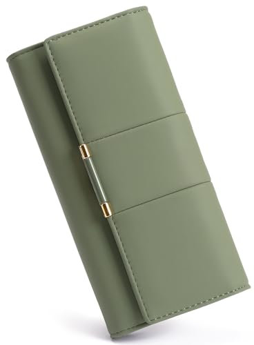 FALAN MULE Geldbörse Damen Große Kapazität Leder, Geldbeutel Frauen RFID Blocking groß und im Langformat Portemonnaie Damen mit 9 Kartenfächer und Reißverschluss Münzfach