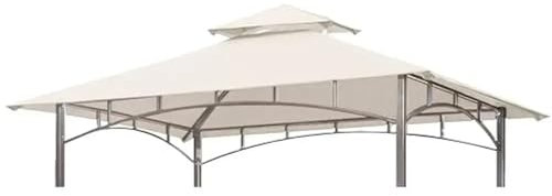 YGLEEULI Pavillon Ersatzdach Outdoor BBQ Grill Pavillon Baldachin Dach Ersatz Dach Doppel Abgestuft UV Schutz Abdeckung