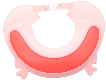 Babybadehaube Rosa aus Kunststoff für Säuglinge und Kinder | Verstellbar, Geruchsneutral, Duschhaube für Kleinkinder und Kinder, Badewannenvisier