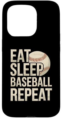 Coque pour iPhone 15 Pro Eat Sleep Baseball Repeat Pichet de baseball Attrape Lancer