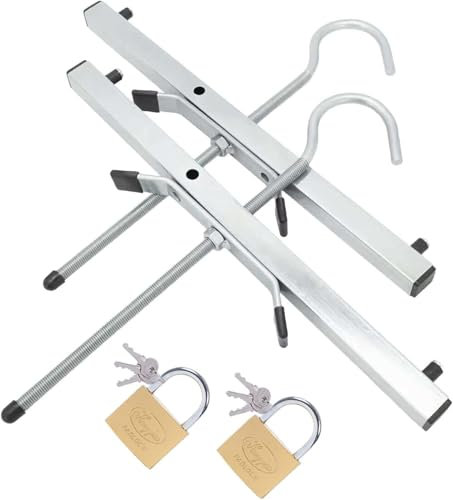 Ladder Roof Rack Clamp 2Pack Heavy Duty Ladder Clamps 44.5x39.5x22cm Roof Rack Clamp Lock Van Universal Roof Rack Clamps Lockable Safe Ladders, with 2 Padlocks to Secure Ladders to Car Van Roof Racks