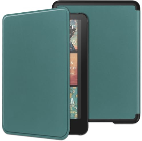 Kepuch Custer Hülle für Kindle Paperwhite 12th 2024, Paperwhite Signature Edition 12th, Colorsoft Signature Edition 1st,Smart PU-Leder Hüllen Schutzhülle Tasche Case Cover - Grün