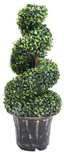 LAPOOH Pianta di Bosso Artificiale a Spirale con Vaso Verde 89 cm,Arredo,Flora artificiale-336506