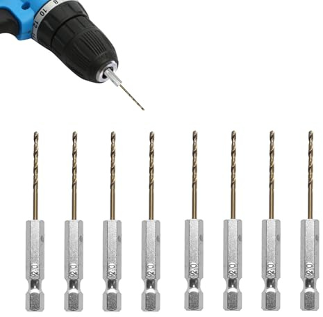 8-teiliges Sechskant-Bohrer-Set, Pilotbohrer, 2 mm, Sechskantbohrer, Hochgeschwindigkeitsstahl, Spiralbohrer für Holz, Metall, Kunststoff, für vielseitiges Bohren in verschiedenen Anwendungen (2 mm)