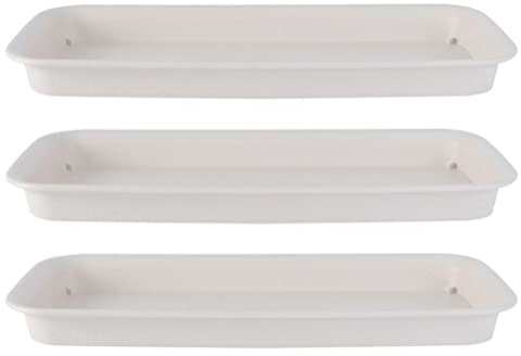 Abaodam 3 Pezzi di Sottovaso in Plastica per Piante Quadrato Resistente per Interni Ed Esterni Vaschette -Goccia per Piante Vasi da Fiori