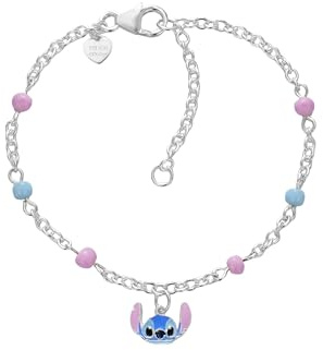 Disney Lilo und Stitch Armband für Mädchen – aus Sterlingsilber, Länge : 11+3 cm