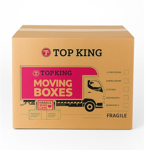 10 kraftiga flyttlådor med ömtålig tejp – stora 52 x 30 x 30 cm kartonglådor med handtag och rumsetiketter – 47 L starka förvaringslådor för packning, husflytt och borttagningar