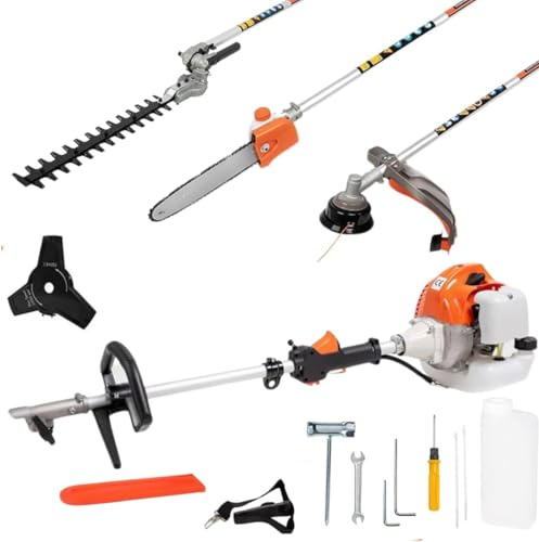 4 in 1 Decespugliatore a Scoppio 52cc 2T tagliasiepi disco tre denti troncarmi motosega