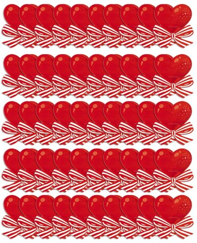 50 Stück Herz-Schleifen-Lutscher-Papierkarten für Weihnachten, Lutscher, Geschenkverpackungen, Valentinstag, Süßigkeitentüten, Geschenkdekorationen, Süßigkeitenpapier