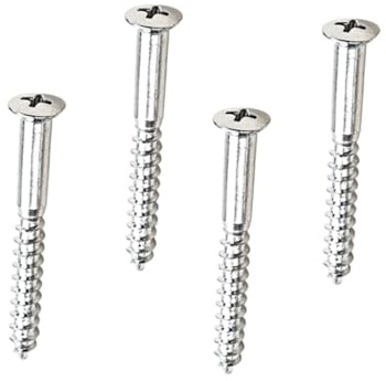 MAGICLULU Gitarrenhalsplattenschrauben Montage und Ersatzschrauben aus Metall 4 Stück Silberne Halsschrauben für E-gitarre und Bass für Gitarrenhalsplatte