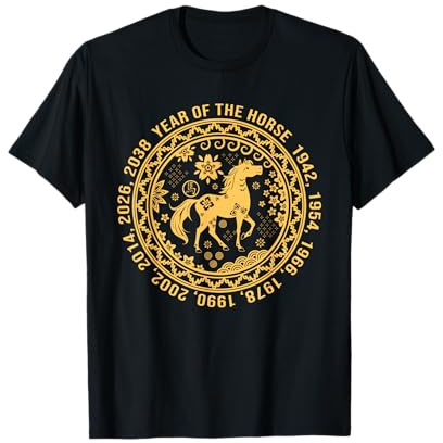 Panneau Animal du Nouvel an Lunaire Chinois 2026 année du Cheval de feu T-Shirt