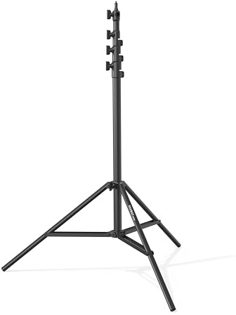 RAUBAY 3 m robustes Lampenstativ, Luftfederung, Schwarz, LT30-RB | Aluminium-Fotostativ mit 1/4- und 3/8-Zoll-Anschlüssen für Softboxen, Studioleuchten, Video und Fotografie