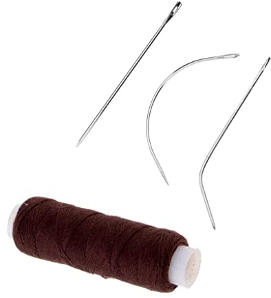 Etyldya Kit de Agujas E para Extensiones de Cabello, con 3 Unidades para Coser Pelucas, Bloquear, Tejer, Modelar Y Manualidades, Marrón