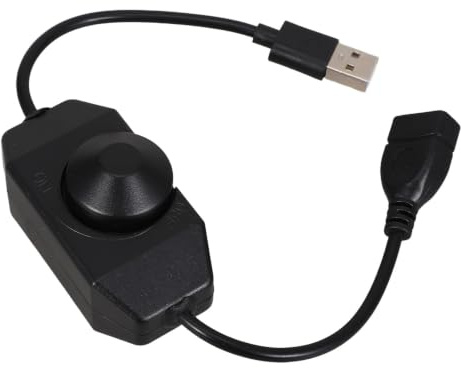 FUNNETOYU Controlador USB de Atenuador LED para Tiras de Luz Interruptor Giratorio de Brillo Dimmer Compacto sin Parpadeo para Luces de Hadas y Luces de Batería
