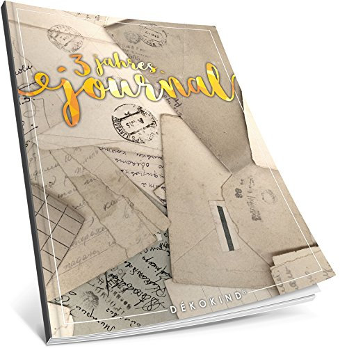 Dékokind® 3 Jahres Journal: Ca. A4-Format, 190+ Seiten, Vintage Softcover • Dicker Jahreskalender, Tagebuch für Erwachsene, Kalenderbuch • ArtNr. 06 Briefe • Ideal als Geschenk
