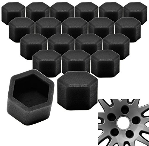 20x Radschrauben Silikon Kappen Set Abdeckung SW17 17MM Schwarz