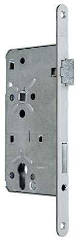 BKS Haustürschloss/Türschloss für Profilzylinder, Dornmaß 65mm, Entfernung: 92mm, Stulp: 20x280mm abgerundet, DIN Rechts incl. SN-TEC® Montageset