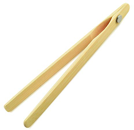 Norpro NP1982 Bamboo Toaster Tongs with Magnet, 8 inch Length