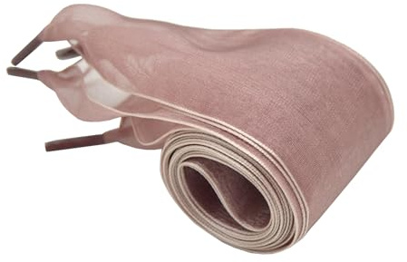 BupiMufi 4 cm Lacci larghi del nastro Lacci delle scarpe fatto di organza 140 CM Rosa Scuro