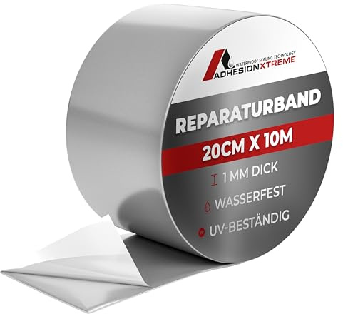 20cm x 10m graues Abdichtband wasserdicht Reparaturband Regenrinnen Metal | 20cm breit, Wasserdicht, wetterfest, temperaturbeständig -30°C bis +80°C, UV-resistent, TÜV-zertifiziert, 10 Jahre Garantie