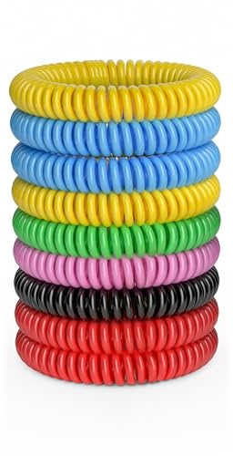 BuggyBands 12 Pack Mosquito Bracelets, Mosquito Bands for Adults and Kids with Individually Wrapped & DEET Free, Natural and Waterproof Wristbands Citronella Bracelets for Camping Hiking