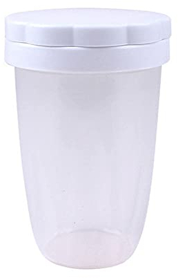 1PC de plástico blanco harina en polvo azucarero con tapa de malla coctelera glaseado azúcar en polvo harina de cacao chocolate café tamiz de cocina Accesorios