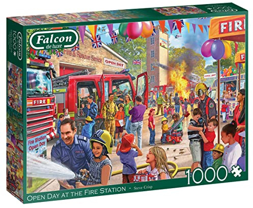 Jumbo, Falcon de luxe - Open Day at the Fire Station, Jigsaw Puzzles for Adults, 1,000 piece One Size Multicolor 11351